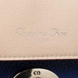 Pre Owned Dior Blue Leather Small Be Dior Flap Top Handle Bag