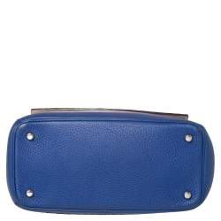 Pre Owned Dior Blue Leather Small Be Dior Flap Top Handle Bag
