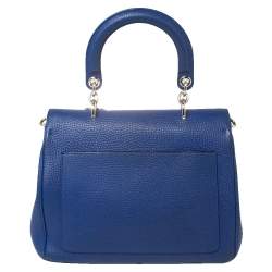 Pre Owned Dior Blue Leather Small Be Dior Flap Top Handle Bag