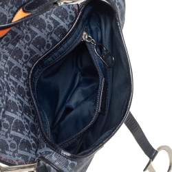 مملوكة مسبقًا حقيبة ديور سادل جلد وكانفاس مائل أزرق