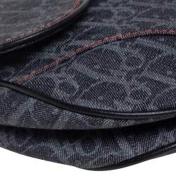 مملوكة مسبقًا حقيبة ديور سادل جلد وكانفاس مائل أزرق