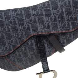 مملوكة مسبقًا حقيبة ديور سادل جلد وكانفاس مائل أزرق