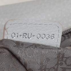 Pre Owned Dior White Leather Whipstitch Gaucho Hobo