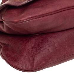 Pre Owned حقيبة كتف ديور سادل مزدوج جلد عنابية  