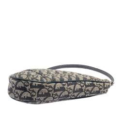 Pre Owned حقيبة سادل ديور جلد وكانفاس أوبليك أزرق/ رصاصي  