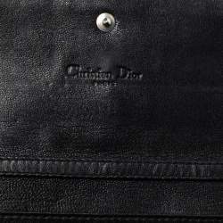 Pre Owned محفظة بسلسلة ديور ليدي ديور جلد لامعة كاناج سوداء