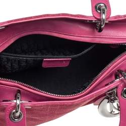 مملوكة مسبقًا Dior Pink Cannage Suede And Leather Medium Lady Dior Tote