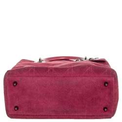 مملوكة مسبقًا Dior Pink Cannage Suede And Leather Medium Lady Dior Tote