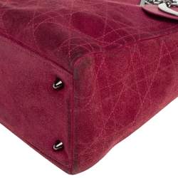 مملوكة مسبقًا Dior Pink Cannage Suede And Leather Medium Lady Dior Tote