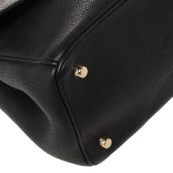 Pre Owned Dior Black Leather Small Be Dior Flap Top Handle Bag