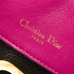 Pre Owned Dior Black Leather Small Be Dior Flap Top Handle Bag