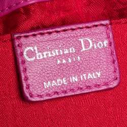 Pre Owned Dior Pink Cannage Quilted Nylon Drawstring Bucket Bag