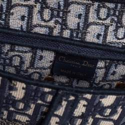 Pre Owned Dior Blue Diorissimo Canvas Saddle Shoulder Bag