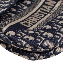 Pre Owned Dior Blue Diorissimo Canvas Saddle Shoulder Bag