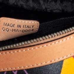 Pre Owned Dior Multicolor Canvas and Leather Argyle Boston Bag