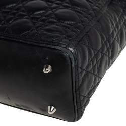 Pre Owned Dior Black Quilted Leather Soft Lady Dior Tote