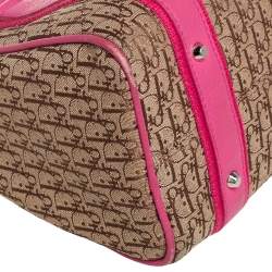 Pre Owned Dior Pink/Beige Diorissimo Canvas Small Boston Bag