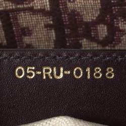 Pre Owned Dior Burgundy/Beige Oblique Canvas Saddle Bag