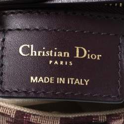 Pre Owned Dior Burgundy/Beige Oblique Canvas Saddle Bag