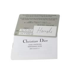 Pre Owned حقيبة بوسطن كريستيان ديور جلد أوبليك ذهبي ميتاليك منقوش