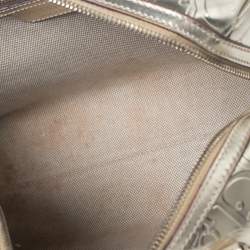 Pre Owned حقيبة بوسطن كريستيان ديور جلد أوبليك ذهبي ميتاليك منقوش