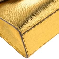 Pre Owned حقيبة كلتش ديور ديورافر جلد ذهبي