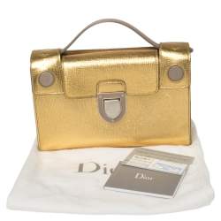 Pre Owned حقيبة كلتش ديور ديورافر جلد ذهبي