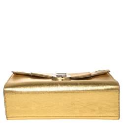 Pre Owned حقيبة كلتش ديور ديورافر جلد ذهبي