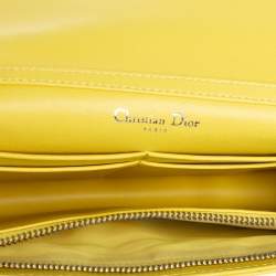 مملوكة مسبقًا Dior Yellow Cannage Leather Lady Dior Wallet on Chain