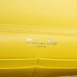 مملوكة مسبقًا Dior Yellow Cannage Leather Lady Dior Wallet on Chain