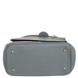 Pre Owned Dior Grey Leather Mini Be Dior Flap Top Handle Bag