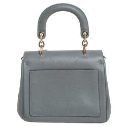Pre Owned Dior Grey Leather Mini Be Dior Flap Top Handle Bag