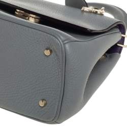 Pre Owned Dior Grey Leather Mini Be Dior Flap Top Handle Bag