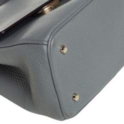 Pre Owned Dior Grey Leather Mini Be Dior Flap Top Handle Bag