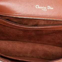 Pre Owned Dior Tan Leather Medium Studded Diorama Flap Shoulder Bag