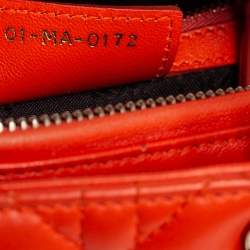 مملوكة مسبقًا حقيبة يد توتس ديور ليدي ديور متوسطة جلد كاناج برتقالي 