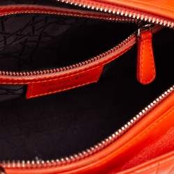 مملوكة مسبقًا حقيبة يد توتس ديور ليدي ديور متوسطة جلد كاناج برتقالي 