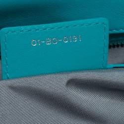 Pre Owned Dior Turquoise Cannage Patent Leather Medium New Lock Shoulder Bag