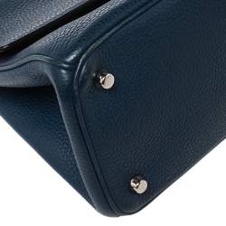 Pre Owned Dior Blue Leather Small Be Dior Flap Top Handle Bag