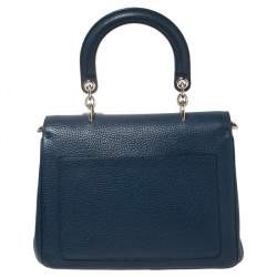 Pre Owned Dior Blue Leather Small Be Dior Flap Top Handle Bag