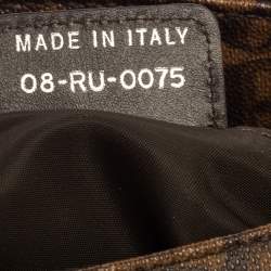 Pre Owned Dior Brown Monogram Coated Canvas and Velvet Romantique Trotter Flap Bag