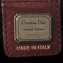 مملوكة مسبقًا Dior Dark Red Woven Leather Limited Edition Samourai Armour Frame Bag