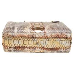 Pre Owned Dior Gold Python Large Lady Dior Tote