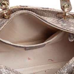 Pre Owned Dior Gold Python Large Lady Dior Tote