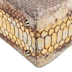 Pre Owned Dior Gold Python Large Lady Dior Tote