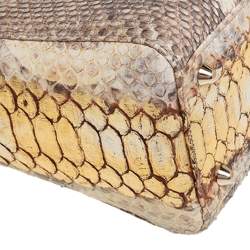 Pre Owned Dior Gold Python Large Lady Dior Tote