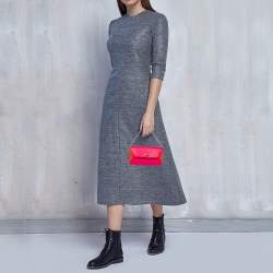 Pre Owned Dior Pink/Orange Leather Addict Rendez-Vous Wallet on Chain