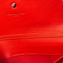 Pre Owned Dior Pink/Orange Leather Addict Rendez-Vous Wallet on Chain