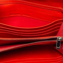 Pre Owned Dior Pink/Orange Leather Addict Rendez-Vous Wallet on Chain