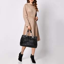 Pre Owned Dior Black Cannage Leather Soft Lady Dior Shopper Tote